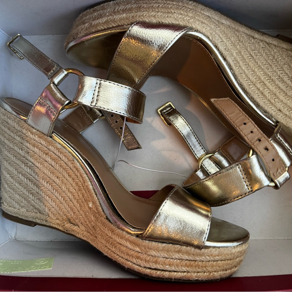 Merona Metallic Gold Wedge Sandals